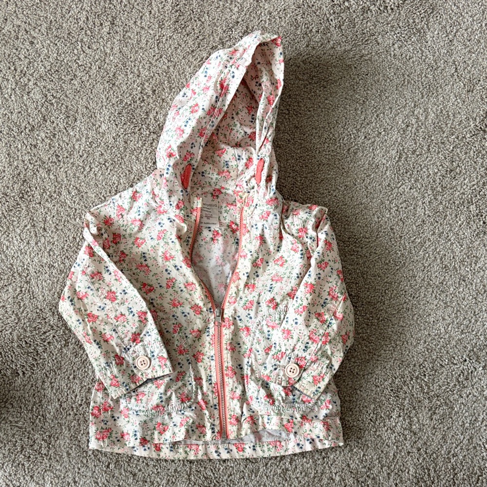 Zara Baby girl Floral Kids Hooded Rain Jacket